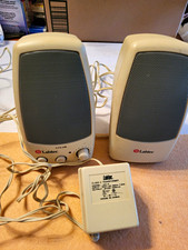 Vintage Labtec LCS-150 Computer Speakers Tested Working Retro Windows 95 Gaming picture