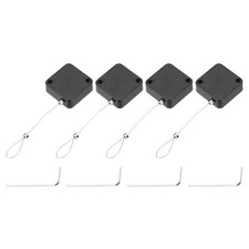 4.9 ft Retractable Cable Lock w/Latch Remote Control Black 4 PCS Security picture