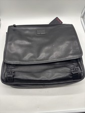 Tumi Alpha Black Leather Expandable Messenger Laptop Bag 909D3 picture