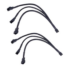 2 Pack 3 Way 4 Pin PWM Fan Splitter Cable 12in PC Fan 1 to 3 Converter picture
