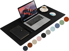 Leather Desk Pad, Large 36x17 Inch Waterproof Non Slip Office Mouse Pad, Desktop picture