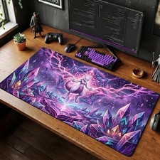 Mewtwo Mouse Pad, Psychic Storm Desk Mat, Legendary Pokemon Accessories picture
