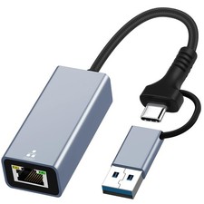USB C to Ethernet Adapter, USB 3.0 to RJ45 Gigabit LAN 1000 Mbps Wired Networ... picture