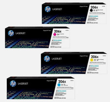 HP 206X High Yield Toner Set Genuine W2110X W2111X W2112X W2113X M283fdw picture