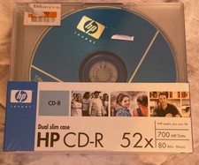 (10 PACK) Hewlett Packard CD-R 80min / 700MB Dual Slim Case Pack New  Sealed picture