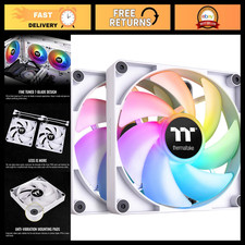 RGB PC Cooling Fans 140mm - 2-Pack, Addressable LEDs, 5V Sync, White, Hydraulic picture