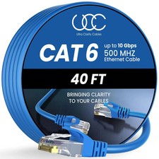 Cat 6 Ethernet Cable 40ft, 10Gbps High Speed RJ45 Internet Cable for Gaming picture