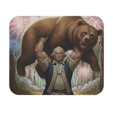 George Washington Humbles Bear Funny Patriotic Mouse Pad, Great Gift picture