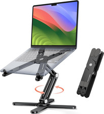 OMOTON LA10 360° Rotating Laptop Stand Riser Foldable for Desk, Black picture