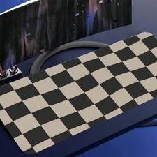 1pc Checkered Mouse Pad Large Non-Slip Desk Mat, Rectangular Rubber Base, Dura picture