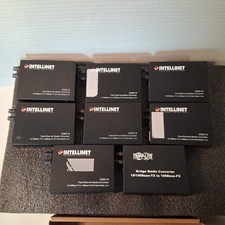 Lot of 7 Intellinet 506519 Fiber Optic ST Fast Ethernet Media Converters USED picture