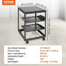 Open Frame Server Rack 12U/15U/20U Wall Mounted with Adjustable Depth and 500lbs picture