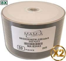 100-Pak MAM-A (Mitsui) White Inkjet Hub/GOLD 8X ARCHIVAL GOLD DVD-R's (#83443) picture