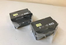 Set of 2 Genuine Epson 252XL Black BK Ink Cartridges OEM Sealed No Box picture