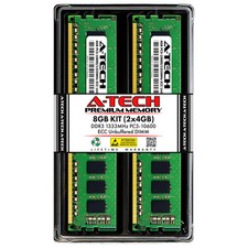 A-Tech 8GB 2 x 4GB PC3-10600 ECC UDIMM DDR3 1333 MHz Server Memory RAM 10600E 8G picture