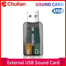 External USB Sound Card 3D Audio Headset Microphone Adapter For PC Desktop Plug picture