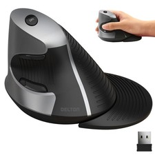 S22 Vertical Wireless Mouse, Ergonomic Design, 2.4G USB Dongle, 6 Buttons, 3 ... picture