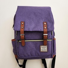 UGrace Backpack Laptop Travel ~ USB Charging Port Purple Canvas Water Resistant. picture