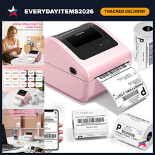 Portable Bluetooth Shipping Label Printer - Pink + 750 Labels for Easy Shipping picture
