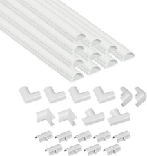 D-Line 157In Cord Cover Kit, Self-Adhesive Wire Hiders, Paintable Cable, White picture
