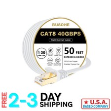 Cat 8 Ethernet Cable 50FT - 40Gbps High-Speed Flat Cable for Gaming & Streaming picture