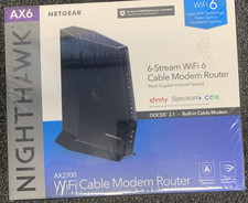 NETGEAR NIGHTHAWK AX6 WIFI 6 CAX30- 6-STREAM WIFI-6 CABLE MODEM ROUTER-NEW picture