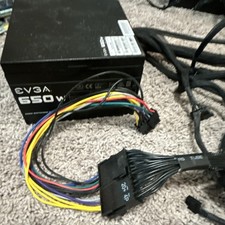 EVGA 650W ATX Non-Modular Power Supply PSU 24 Pin/4 Pin Black 100-N1-0650 picture