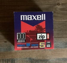 Maxell Zip Disk 5 Pack PC 100 MB Megabyte Factory Sealed picture
