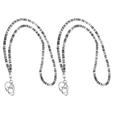 2pcs Keychain Necklace, Boho Beads, Black White picture