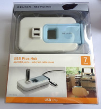 belkin USB Plus Hub 7 port USB 2.0 cable power adapter  F5U307-WHT new open box picture