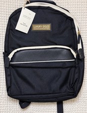 Luxury Gold Backpack Black Travel Back Pack Bag Gold Hardware New With Tags picture