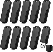 4GB USB 2.0 Flash Drives 10 Pack, Sleek Matte Black Thumb Drives with Removable picture