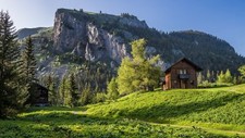 Landscape switzerland alps mountains rocks forest Custom Gaming Mat Desk picture