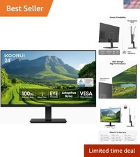 KOORUI 24-inch Computer Monitor FHD 100Hz VA HDMI/VGA, Audio Out picture