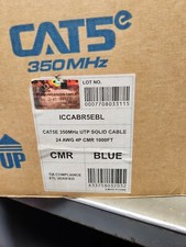 ICC CAT5e 350 MHz UTP Solid Cable 24 AWG 4P CMR cable Blue 326 feet picture