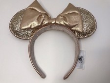 Disney Parks Rose Gold Sequin Minnie Mouse Ear Headband picture