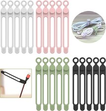 UMUST 20Pcs Silicone Cable Ties, Cable Management Cord Organizer Multicolor picture