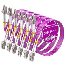SPEEDYCABLES OM4 LC to LC Fiber Patch Cable 2M 6-PACK 50/125 Multimode Magenta picture