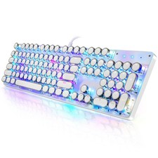 YSCP Typewriter Style Mechanical Gaming Keyboard RGB Backlit Wired with Blue Swi picture