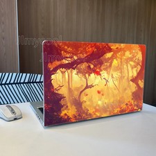 2Pcs Anime Autumn Maple Yellow Trees Vinyl Laptop Sticker Self-adhesive for HP picture