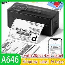 Phomemo 4x6 Bluetooth Thermal Label Printer+20 Address Shipping Label USPS lot picture