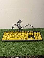 Ex Eyes Keyboard Large Print Yellow Keys Model #: KL-306B TESTED picture