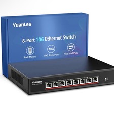 YuanLey 8-Port 10G Ethernet Switch, 8 x 10Gbps RJ45 Ports, Support 10G/5G/2.5G picture