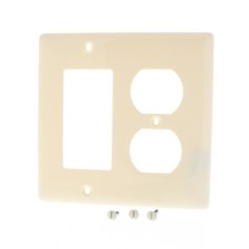 Hubbell NP826AL Almond 2-Gang Duplex Decorator Unbreakable Nylon Wallplate Cover picture