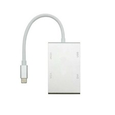 4-In-1 USB-C Type-C to HDMI+VGA+DVI+USB 3.0 Adapter Plug&Play 4K Video Converter picture