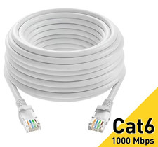50 FT RJ45 Cat 6 Ethernet LAN Network Cable for PC Gaming Internet Router White picture