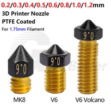 0.2-1.2mm Brass Extruder Nozzle 3D Printer V6 MK8 Volcano Nozzle M6 PTFE Coated picture