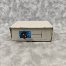 Vintage DB9 RS-232 A/B Data Transfer Switch Box 2-Way Serial I/O Beige RS232 PCs picture