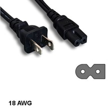 10x 15ft Polarized 2 Pin Power Cord NEMA1-15P to IEC-60320 C7 18AWG 10A/125V picture