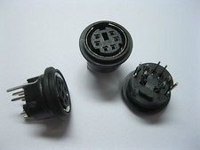 50 Pcs Mini 6 Pin Circular PCB Mount DIN Connector Snap and Lock Vertical New picture